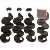3PC BUNDLE & (4X4) TRANSPARENT LACE CLOSURE