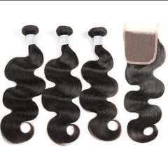 3PC BUNDLE & (4X4) TRANSPARENT LACE CLOSURE