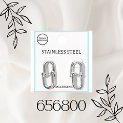 STAINLESS STEEL HARDWARE LINK EARRINGS