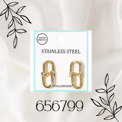 STAINLESS STEEL HARDWARE LINK EARRINGS