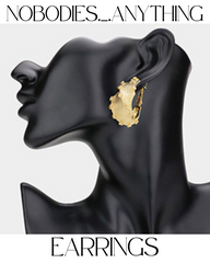 TEXTURED METAL CHUNKY HOOP EARRINGS