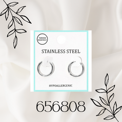 STAINLESS STEEL HYPOALLERGENIC MINI HUGGIE HOOP EARRINGS