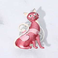 COLORED METAL CAT MAGNETIC BROOCH