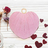 SPARKLE FABRIC HEART FOLD CLUTCH/ EVENING BAG/ CROSSBODY BAG