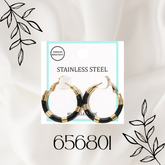 STAINLESS STEEL ENAMEL HOOP EARRINGS