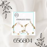 STAINLESS STEEL ENAMEL HOOP EARRINGS