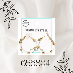 STAINLESS STEEL ENAMEL HOOP EARRINGS