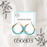 STAINLESS STEEL ENAMEL HOOP EARRINGS