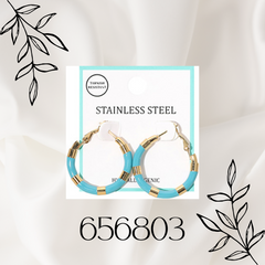 STAINLESS STEEL ENAMEL HOOP EARRINGS