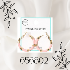 STAINLESS STEEL ENAMEL HOOP EARRINGS