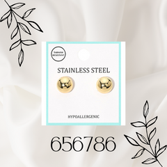 STAINLESS STEEL HYPOALLERGENIC BALL STUD EARRINGS