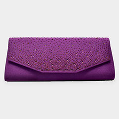 BLING SOLID RECTANGLE EVENING CLUTCH / CROSSBODY BAG