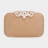 STONE EMBELLISHED EVENING TOTE / CLUTCH / CROSSBODY BAG