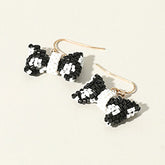 SEED BEADED BOW EARRINGS