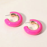 CHUNKY ENAMEL HOOP EARRINGS