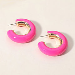 CHUNKY ENAMEL HOOP EARRINGS