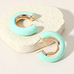 CHUNKY ENAMEL HOOP EARRINGS