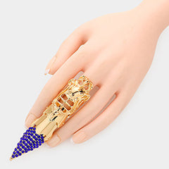 VERSATILE CRYSTAL ACCENTED MEDIEVAL STRETCH RING / PENDANT