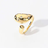 STERLING SILVER DIPPED HYPOALLERGENIC STONE PAVED DOME RING