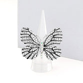 RHINESTONE EMBELLISHED METAL BUTTERFLY STRETCH RING