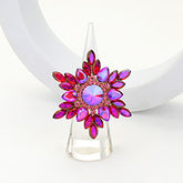 ROUND MARQUISE STONE EMBELLISHED SNOWFLAKE STRETCH RING