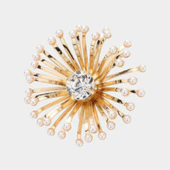 STONE POINTED STARBURST ADJUSTABLE RING