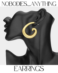 BRUSHED METAL SWIRL HOOP EARRINGS