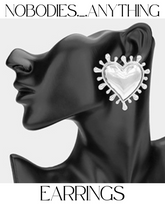 ABSTRACT METAL HEART EARRINGS