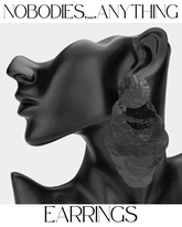 OVERSIZED TRANSPARENT COLORED RESIN DISC LAYERED CHANDELIER EARRINGS