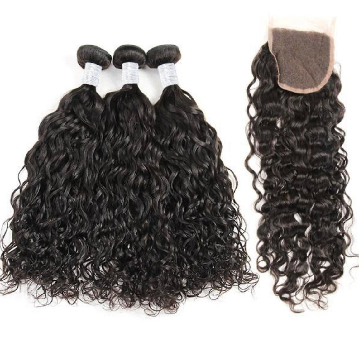 3PC BUNDLE & (4X4) TRANSPARENT LACE CLOSURE