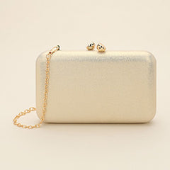 PLAIN SHIMMER EVENING CLUTCH BAG/ CROSSBODY BAG