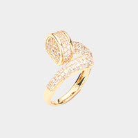 CZ STONE PAVE NAIL RING