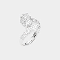 CZ STONE PAVE NAIL RING