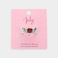 JULY - BIRTHSTONE HEART WING STRETCH RING