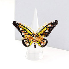 CRYSTAL PAVE BUTTERFLY STRETCH RING