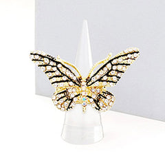 CRYSTAL PAVE BUTTERFLY STRETCH RING