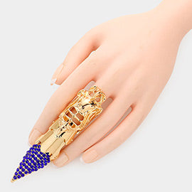 VERSATILE CRYSTAL ACCENTED MEDIEVAL STRETCH RING / PENDANT