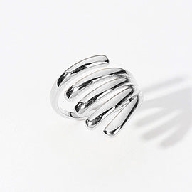 STERLING SILVER DIPPED HYPOALLERGENIC CHUNKY SPLIT RIB RING