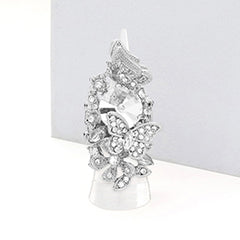 CRYSTAL PAVE FLORAL BUTTERFLY STRETCH RING