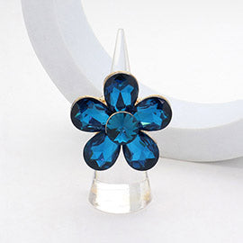 FLOWER STONE CLUSTER STRETCH RING