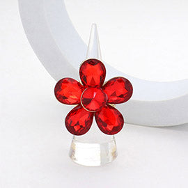 FLOWER STONE CLUSTER STRETCH RING