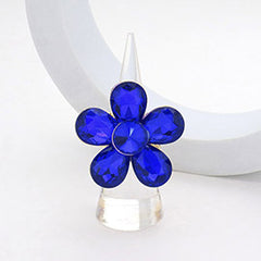 FLOWER STONE CLUSTER STRETCH RING