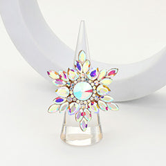 ROUND MARQUISE STONE EMBELLISHED SNOWFLAKE STRETCH RING