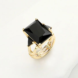 RECTANGLE CRYSTAL STRETCH RING