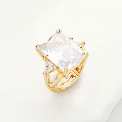 RECTANGLE CRYSTAL STRETCH RING