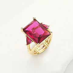 RECTANGLE CRYSTAL STRETCH RING