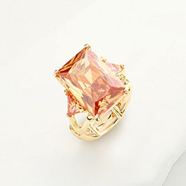 RECTANGLE CRYSTAL STRETCH RING