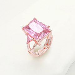 RECTANGLE CRYSTAL STRETCH RING