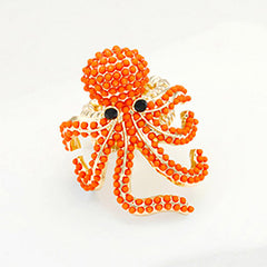 STONE EMBELLISHED OCTOPUS STRETCH RING