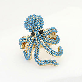 STONE EMBELLISHED OCTOPUS STRETCH RING